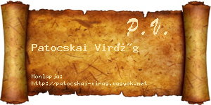 Patocskai Virág névjegykártya