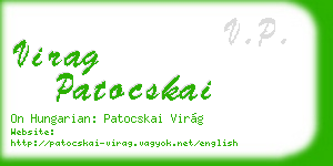 virag patocskai business card